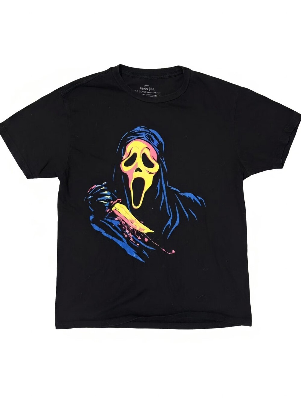 Scream Ghostface Neon Horror Slasher Movie Men's - Unisex T-Shirt, Black